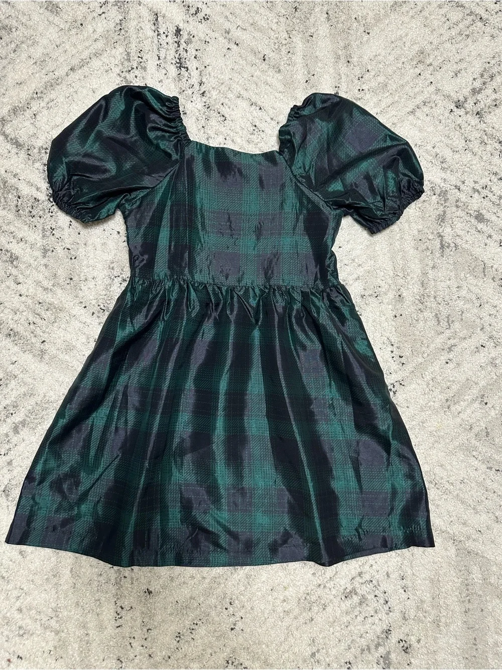 Copper Key Square Neck Puff Sleeve Taffeta Dress Size XL
